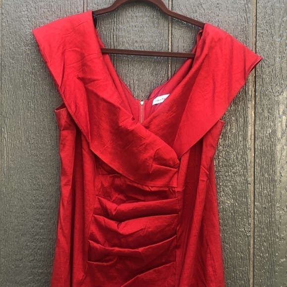 Calvin Klein red formal dress size 16 NWOT - Picture 2 of 10